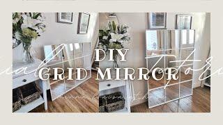 CHEAP DIY MIRROR TUTORIAL | DIY INDUSTRIAL GRID MIRROR | IKEA HACKS 2023 | CHEAP DIY WALL MIRROR