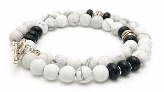 Howlite Double Wrap Men's Bracelet