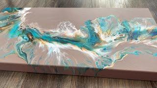 ACRYLIC POURING TUTORIAL ️ DUTCH POUR  How I created this Abstract ART & the neutral base color