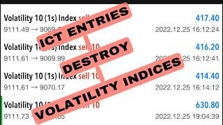 ICT Entries - Destroy #VIX75 and other Deriv Synthetic Indices.