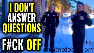 Idiot Cops Get Owned! Police Intimidation Tactics EXPOSED! ID Refusal - First Amendment Audit