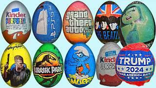 10 Surprise Eggs, Surprise ASMR GTA 5 Trump Plystation 5 Inside Out 2 Jurassic Park