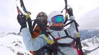 Полет на параплане, Гудаури. Paragliding in Gudauri