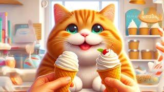 CAT AND ICE CREAM AI COVER #CUTE #CATE #AI @WORLDTECHWINDOW