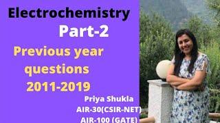 CSIR-NET Previous year questions of Electrochemistry (2011-2019)