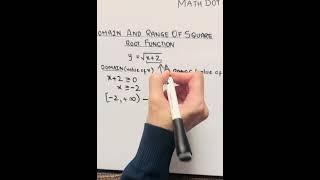 Domain and range of square root function #education #exam #linearalgebra #maths #mathstricks #math