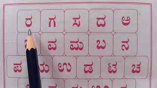 Ra Ga Sa Da a Kannada chart words - Two Three Letter words in Kannada - Nali Kali kannada Practice