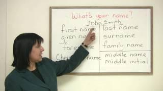 English Vocabulary - First name? Given name? Forename? What's your name?