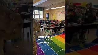 He came home from the military to surprise his daughters at school ️