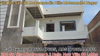 200 Sq Yds 4 BHK G+1 New Villa For Sale at Mohammed Nagar Bandlaguda Hyderabad 80 Lakhs (9866047685)