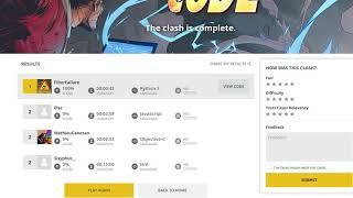 CodinGame - Clash of Code - 42 seconds to win (coincidence?)