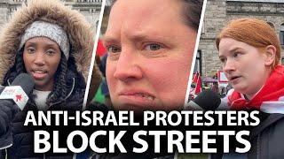 Anti-Israel protesters continue blocking Victoria intersections as VPD stands by