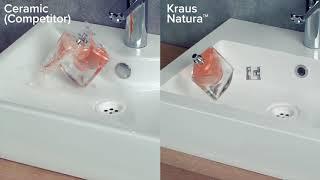 Kraus Natura Solid-Surface Bathroom Sink vs Competitor Ceramic Impact Test #2