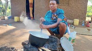 African village life Cooking Most Organic Food For Lunch By Single mother