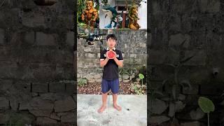 Baby Finds a CRAZY Tung Tung Sahuar Inside a Giant Watermelon!#couple #martialarts#comedyshorts