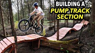 Building an INSANE Pump Track in our Woods! // Backyard MTB Trail!