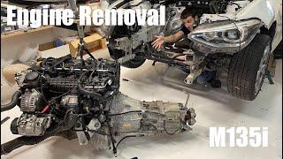 BMW M135i Engine Removal - 2012 N55 Engine Seized Project - F20/F21