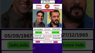 Akshay kumar vs Salman khan  short biography 🫂 #trending #bollywood #youtubeshorts #shorts #viral