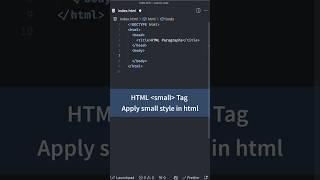 Text Formatting Tags in HTML, small Tag for Small Style | HTML CSS Tutorial for Beginners #html