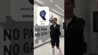 Cristiano flexing with his blue Jacob & Co watch that costs $920,000.00