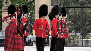 The Scots Guards guard the Queen at Holyrood Palace for the last time