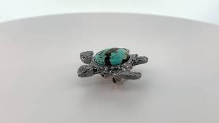 Silver Turquoise Bolo Tie Custom by Mander Jewelry