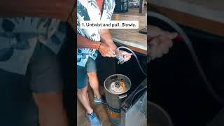 How do you replace a keg? 