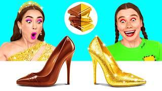 Real Food vs Chocolate Food Challenge | Epic Food Battle by BaRaDa Challenge
