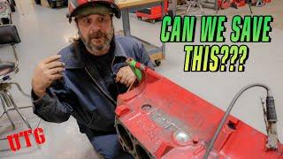 Attempting To Repair A Freeze Cracked Big Block With A Cheap Flux Core Welder
