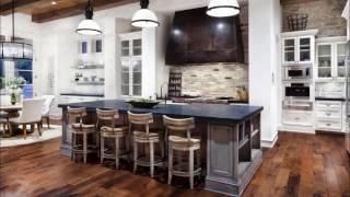 Wooden Table With White Surface And Grey Bar Stools