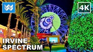 [4K]  Irvine Spectrum, California USA - Christmas Walking Tour  Binaural Sound