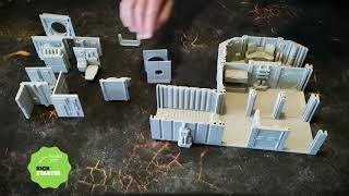 3D Printable Terrain - Modular Scifi interiors