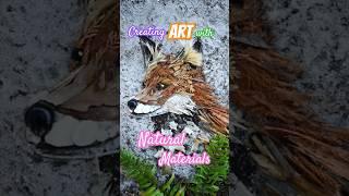 Watch Me Create Art With ONLY Natural Materials!  Animal Art Timelapse ️ #art #shorts