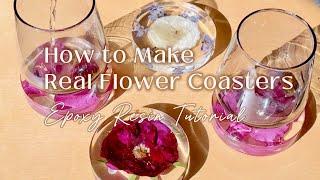 Real Flower Coaster Tutorial | How to Make Resin Flower Coasters, Epoxy Resin Coaster DIY Floral Art