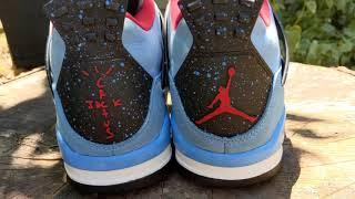 Travis Scott Cactus Jack AJ 4 before and after.