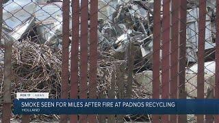 Crews put out fire at Padnos recycling center in Holland, reopen Pine Ave.