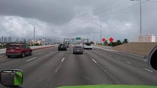 Driving in Miami, Florida.