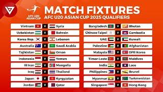  AFC U20 ASIAN CUP 2023 Qualifiers: Full Fixtures & Match Schedule