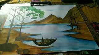 with water colour, please subscribe my channel, purba art official..