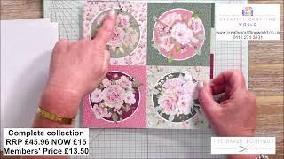 Creative Crafting World - The Paper Boutique Fanciful Florals - look through and 3 Card Making Demo