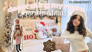 decorating my room for christmas ️ VLOGMAS ep1 | *pinkmas* *ballet core* *nutcracker-inspired*