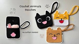 Crochet animal pouches/wallet for your small essentials  | A step by step tutorial