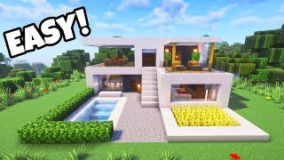 Minecraft: How to make Easy Modern House with Pool