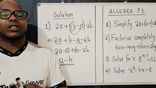 Common Algebra Exam questions  Paper 1.