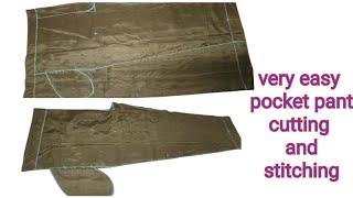 Very easy pocket pant cutting and stitching/Straight pant cutting and stitching