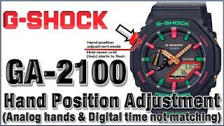 GA-2100 G-Shock Module 5611 Hands Home Position Adjustment (Hands & Digital time not matching) Demo