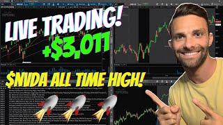 +$3,011 Scalp Trading $NVDA $TSLA Stock and Options | Day Trading Strategy