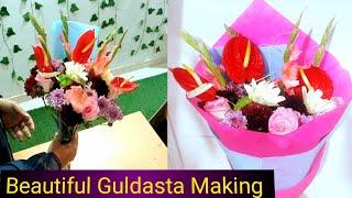 Beautiful guldasta making | guldasta design | guldasta banane ka tarika | handmade flower bouquet