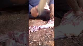 Tail cutting sharp knife fresh meat #food #meat