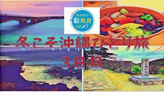 旅行支援を使い冬の沖縄へひとり旅Vlog３日目(沖縄本島最北端辺戸岬、古宇利島、今帰仁城跡、タコライス)